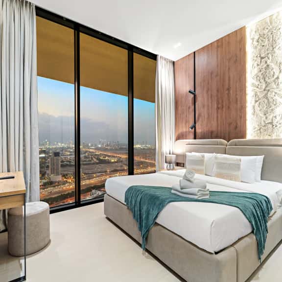 Luxe 1BR in JVC with Private Jacuzzi & Pool Access - Image 1