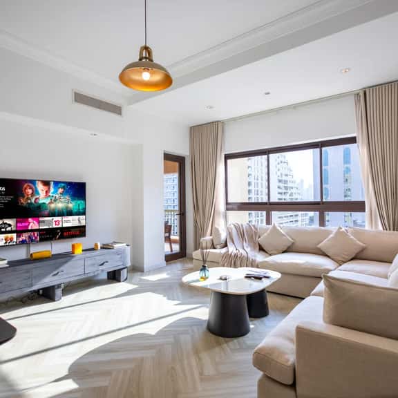 Spacious 1BR w/ Terrace | Near Palm Jumeirah Mall - Image 1