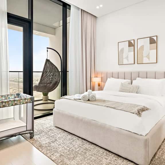 Luxe 1BR in JVC w/ Balcony & Padel Court - Image 1