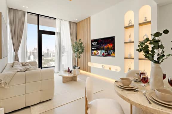 Cozy 1BR in JVC w/ Balcony | Pool & Gym - Image 2