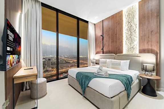 Luxe 1BR in JVC with Private Jacuzzi & Pool Access - Image 1